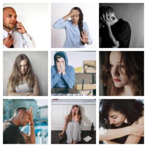 men and women upset because they are in a toxic relationship