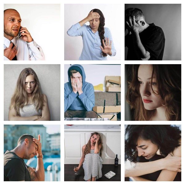 men and women upset because they are in a toxic relationship