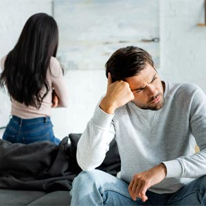 couple ignoring each other