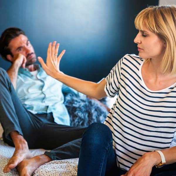 Assertive Communication woman being assertive while arguing with spouse