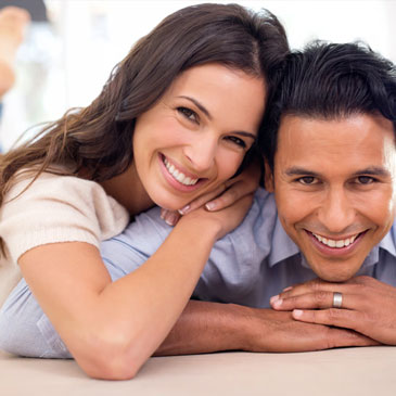 happy couple smiling and enjoying each others company