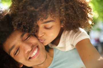 happy couple being affectionate